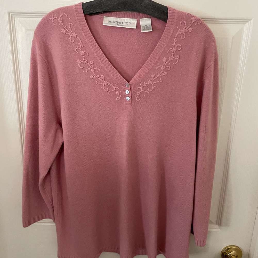 Architect Pink Embroidered Women's Sweater